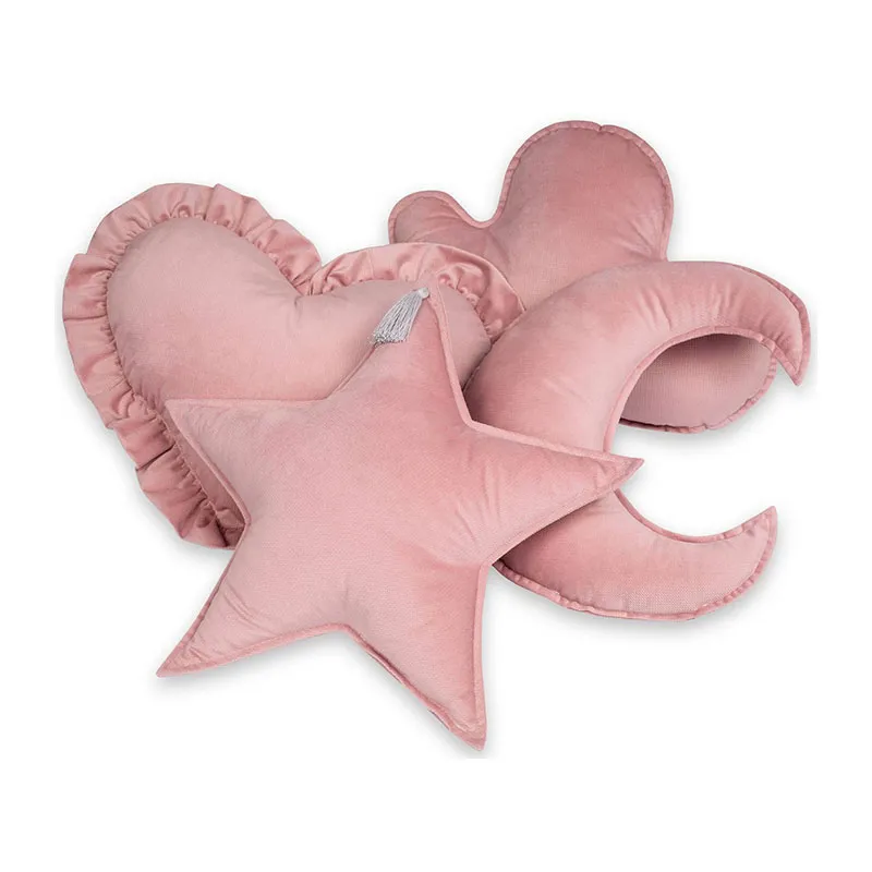 Coussin Coeur velours Rose - 53x46cm-3