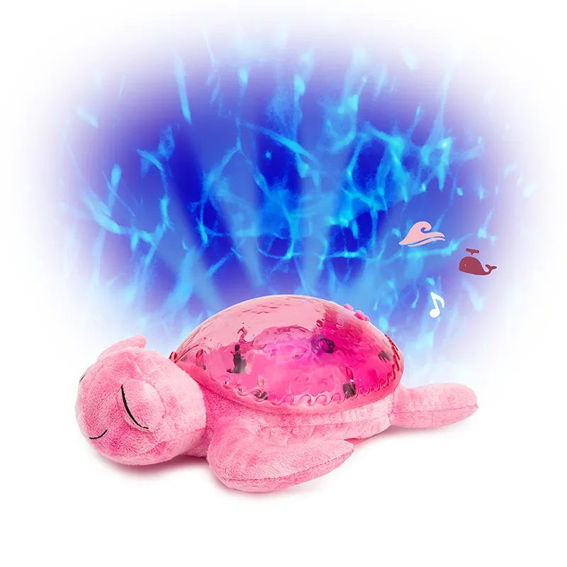 Peluche veilleuse Musicale Tortue Rose - 30x20x8cm-1