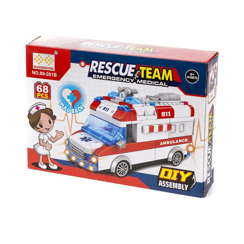 Jouet à construire véhicule swat cop Blanc 77pcs - 36m+-3