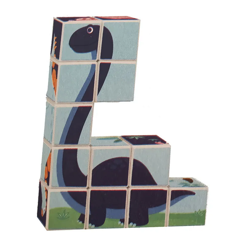 Puzzle cubes magnétiques Dinosaures 12pcs - 18m+-4