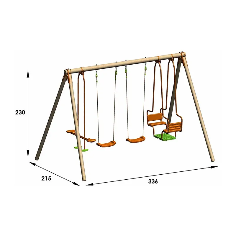 Portique Bois 2,3m 4 agrès Hali - 3+-6
