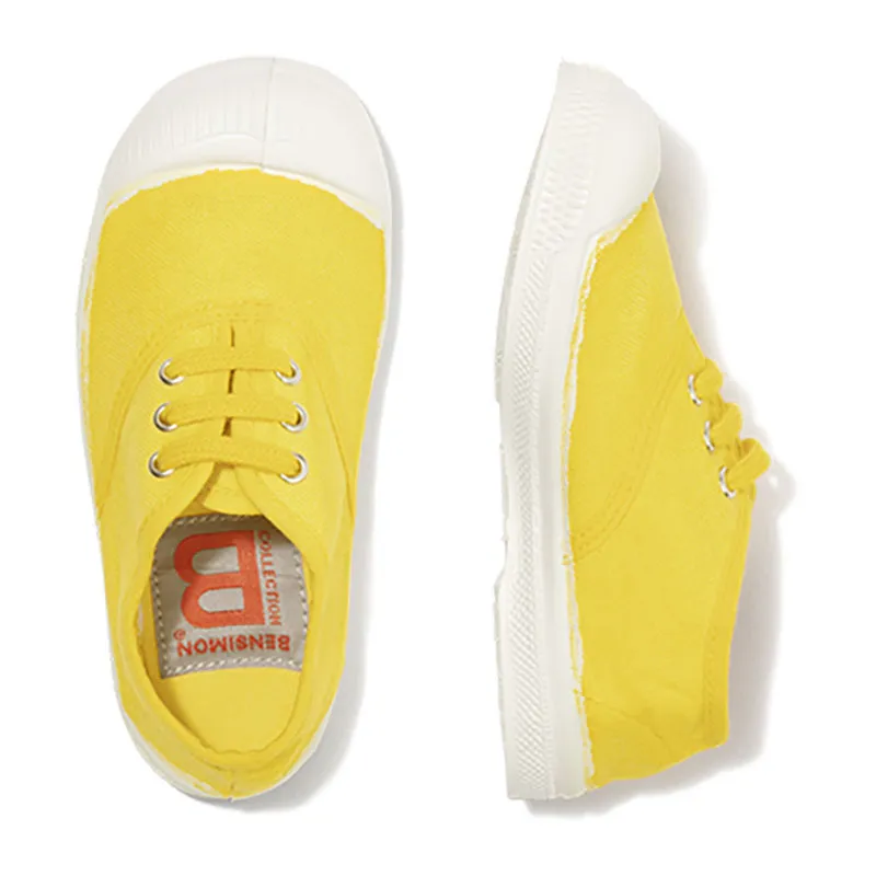 Tennis à lacets Enfant - Jaune Citron-4