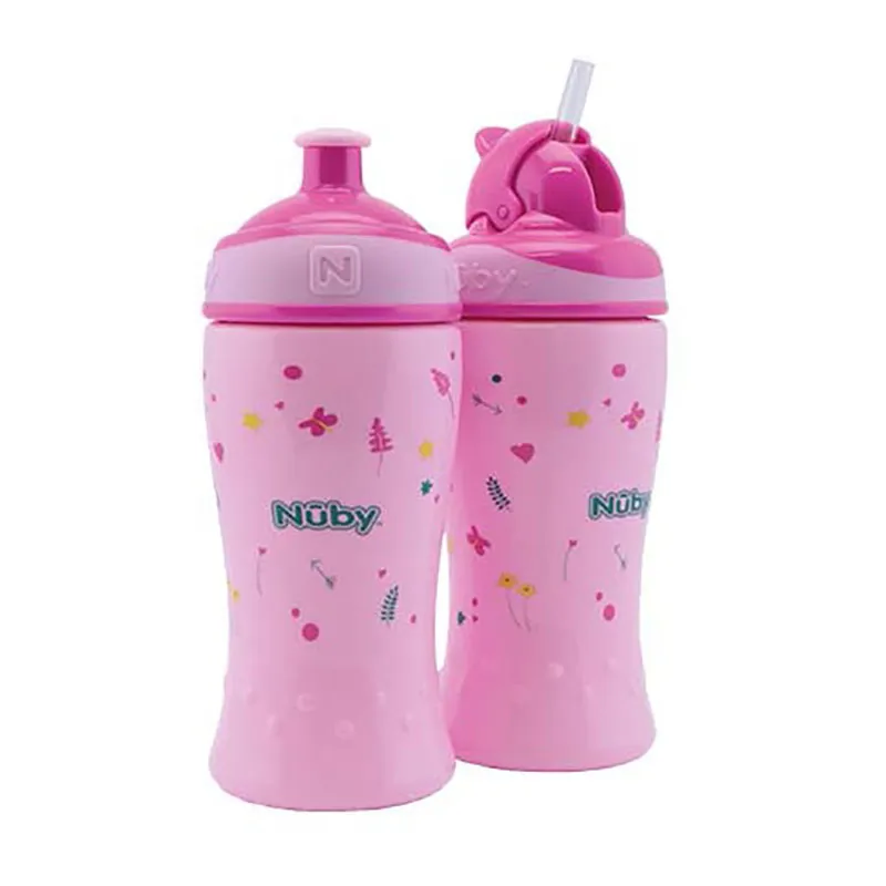 2 Gobelets Flip It 360ml Rose - 12/18m+-0