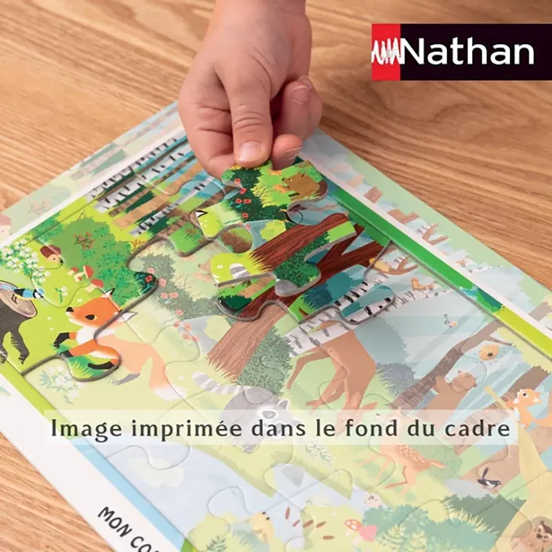 Puzzle cadre 15pcs Petit Ours Brun à la ferme - 36m+-1