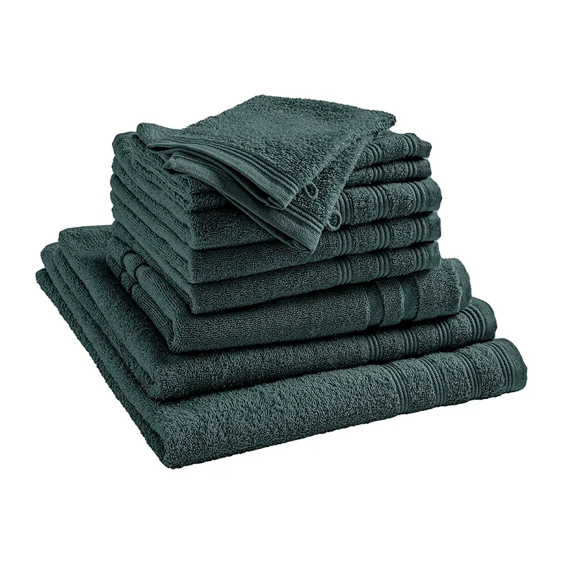 Pack Complet spé. Salle de bain Coton 10pcs Spa - Emeraude-1