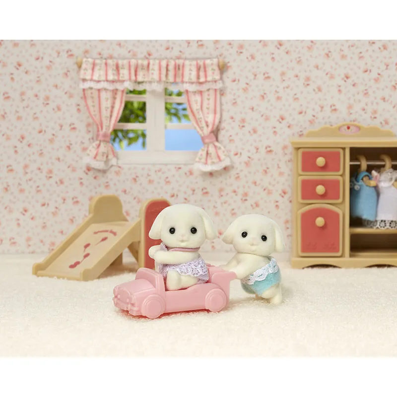Jumeaux lapin bélier & voiturette - 3pcs-1
