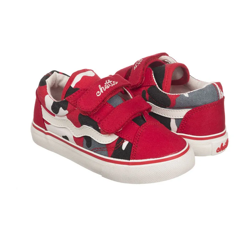 Baskets à scratch Camouflage - Rouge-4