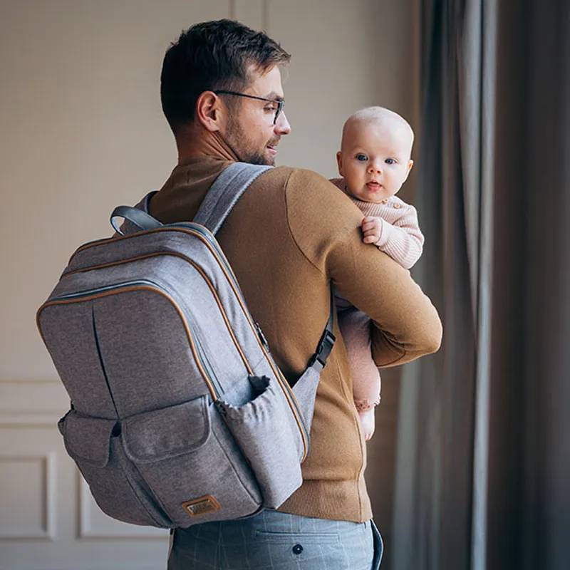 Couffin nomade/Sac à langer RucPod Gris - 42x75cm-9