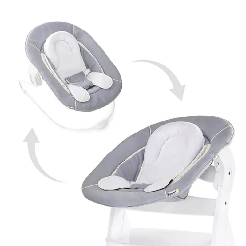 Chaise-haute Alpha+ + Transat Alpha Bouncer 2en1 + Tablette Grise - 0m+-15