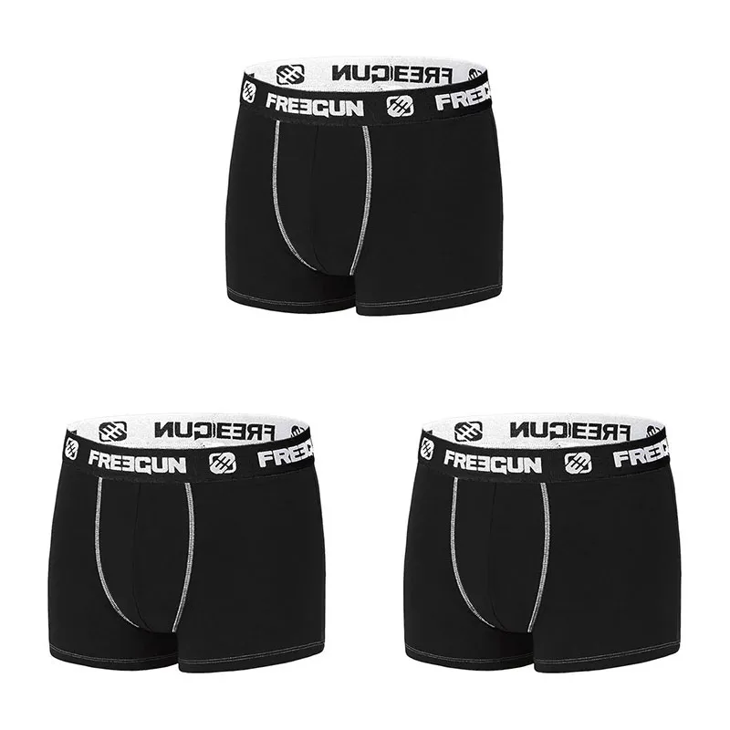 3 Boxers Homme Coton - Noir/Blanc-1