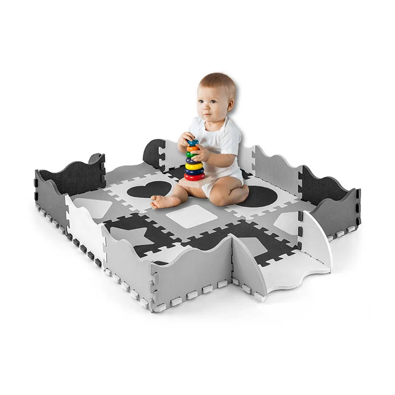 Tapis puzzle mousse Jolly 25pcs Formes Gris - 10m+-13