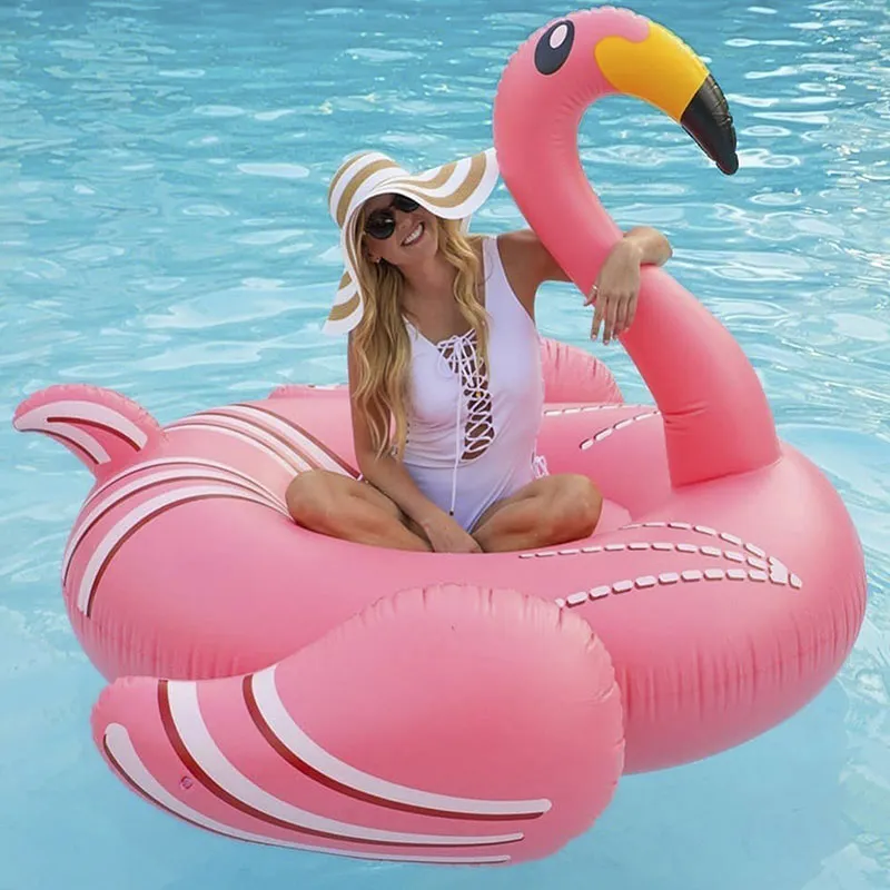 Bouée géante Flamant rose -192x160cm-3