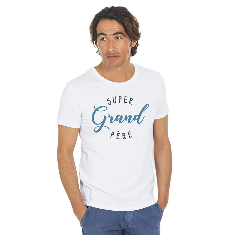 T-shirt Homme BIO Super grand père - Blanc-0