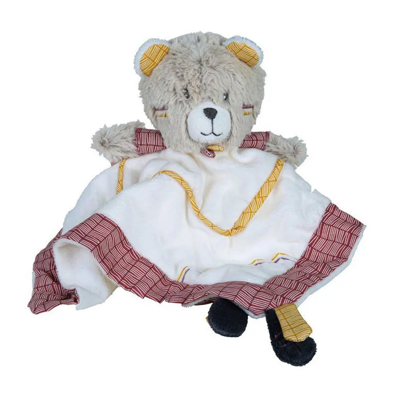 Doudou mouchoir Timouki Blanc/Beige - 35x24x10cm-2