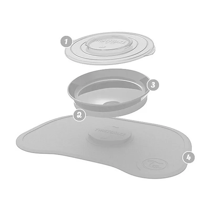 Plateau + Assiette antidér. Click Mat Blanc - 6m+-1