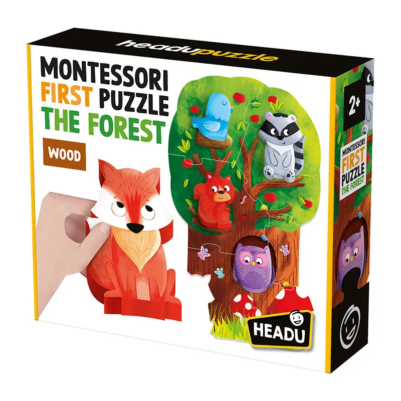 Puzzle Forêt Montessori 6pcs + 5 figurines - 24m+-0