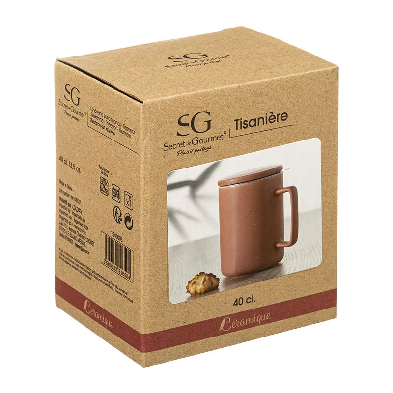 Tisanière Nature Porcelaine 40cl Terracotta - 11x8x11cm-6