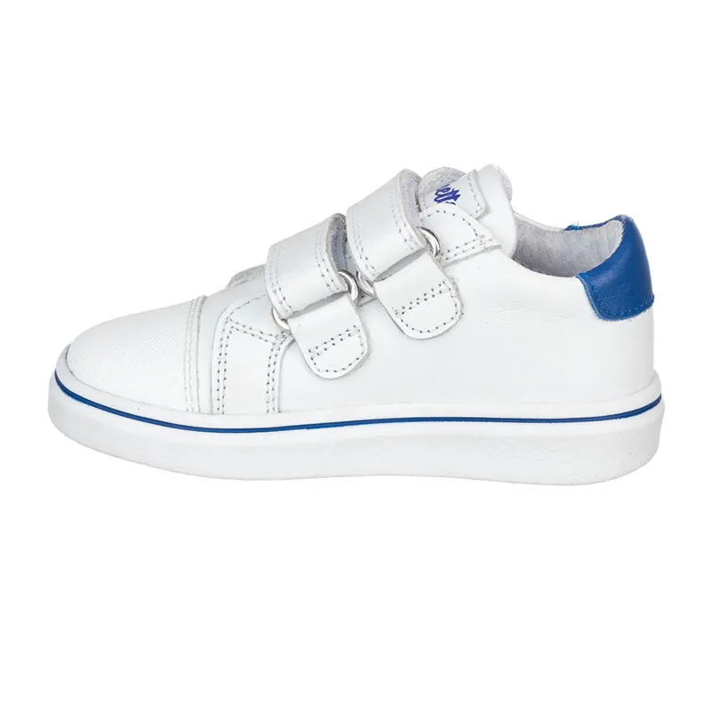 Baskets à scratch Basile Cuir - Blanc/Bleu-5