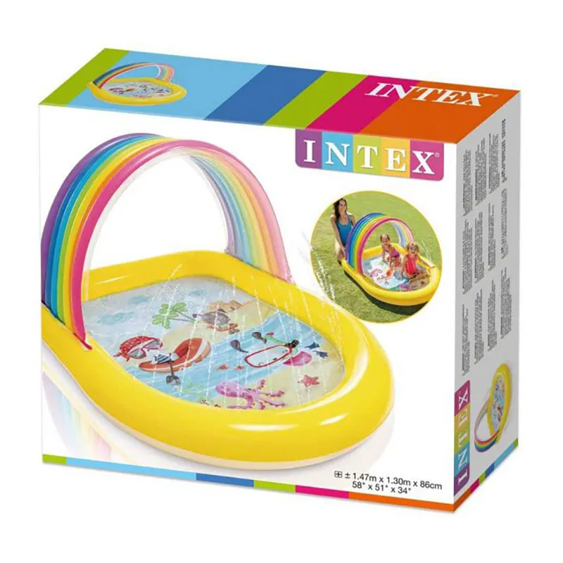 Piscine gonflable fontaine Arc-en-ciel - 147x130x86cm-3
