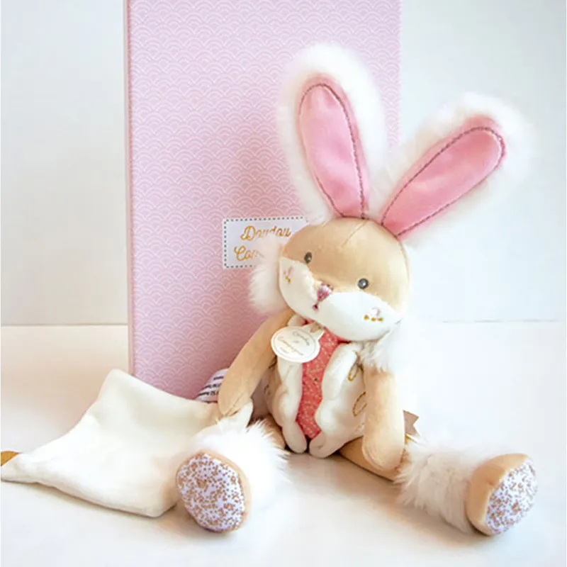Doudou Lapin de sucre Pantin Rose - 25cm-2