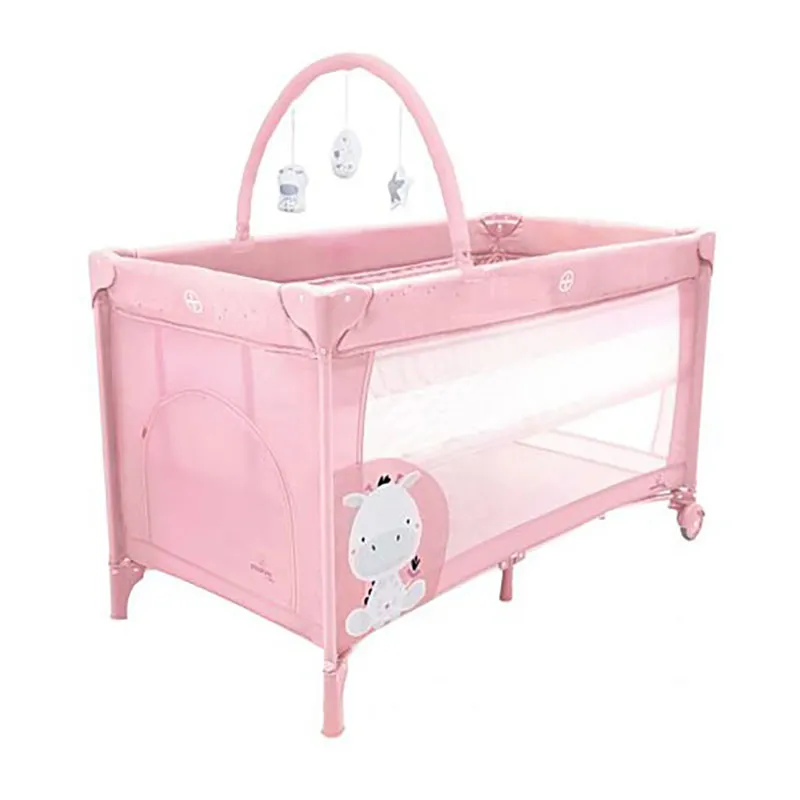 Lit parapluie 2 hauteurs Giraffe Rose - 0m+-0
