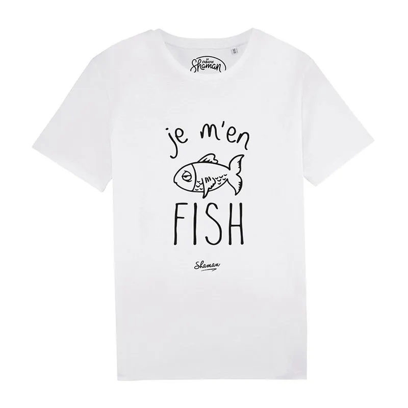 T-shirt Homme Je m'en fish BIO - Blanc-0