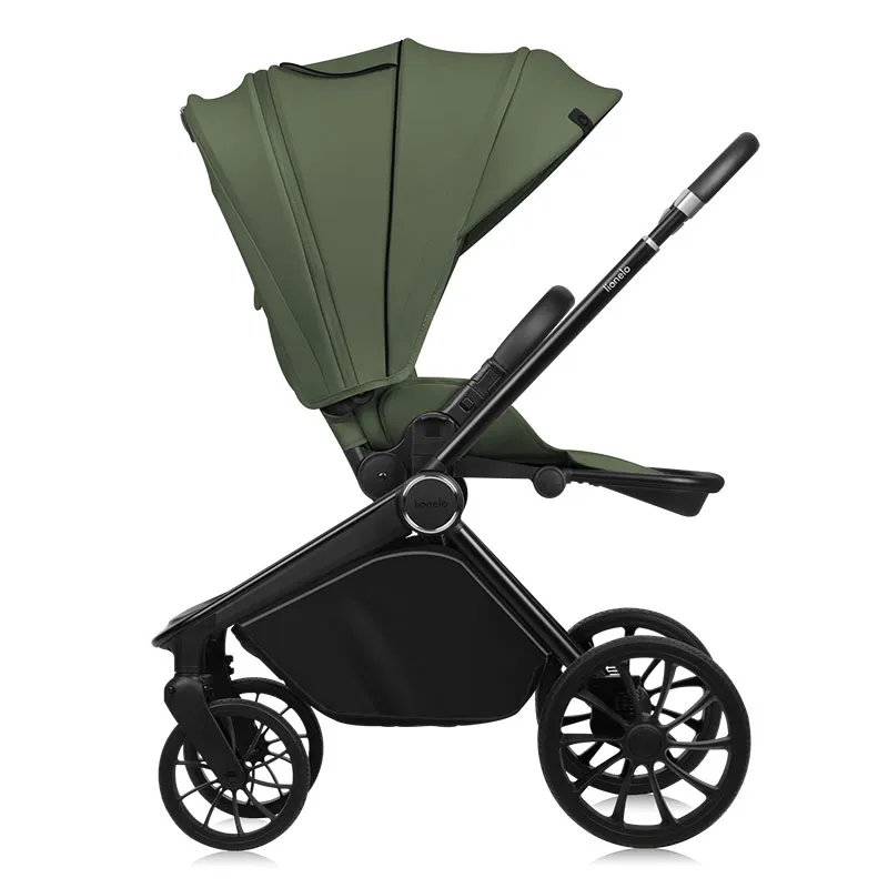 Duo Poussette Mika Plus + Nacelle Green Olive - 0m+-3