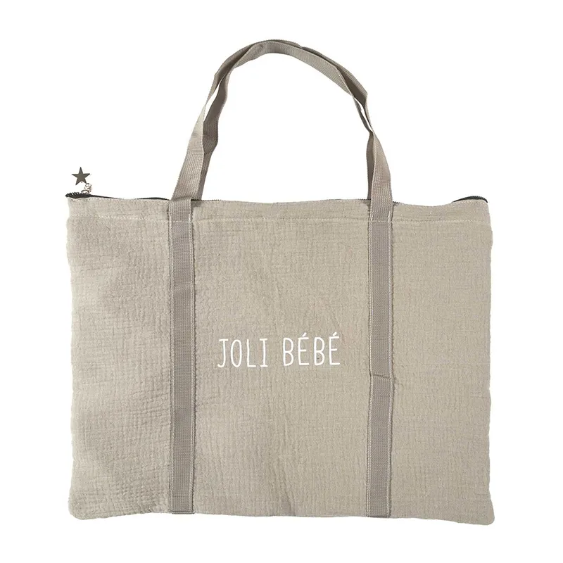 Tot bag zipper Jolie bébé Coton Beige - 50cm-0