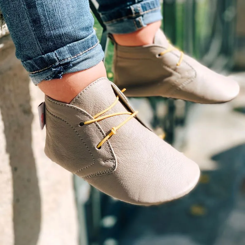 Chaussons souple Barefoot Cuir Basic II - Beige-1