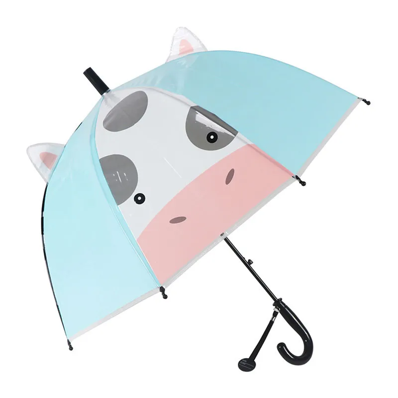 Parapluie cloche auto. Vache - Bleu-0