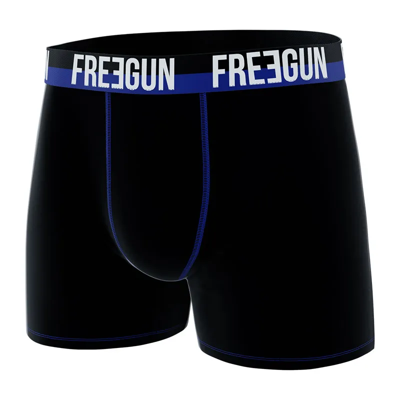 4 Boxers Homme Freegun - Noir/Gris/Blanc/Violet-6