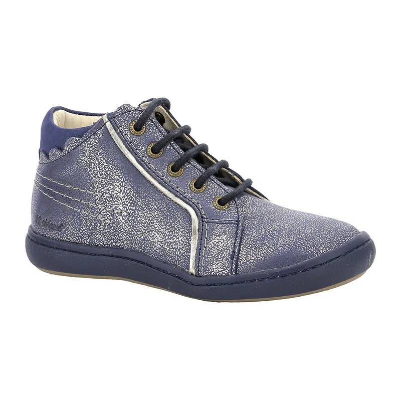 Bottillons zip/lacets Kickpinns - Marine métallisé-4