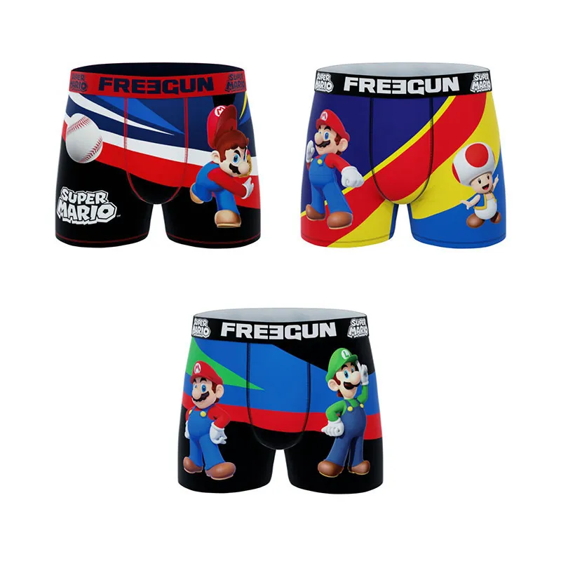 3 Boxers Garçon Super Mario Bros - Rouge/Bleu/Noir/Jaune-1
