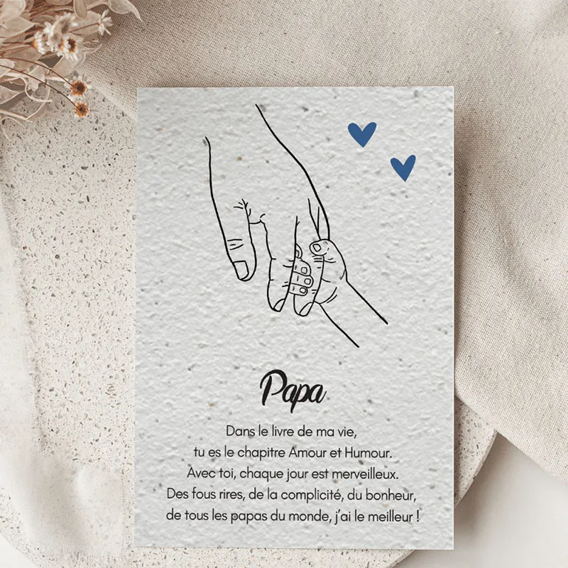 Carte à planter Chapitre Papa Mélange de fleurs + enveloppe kraft-0