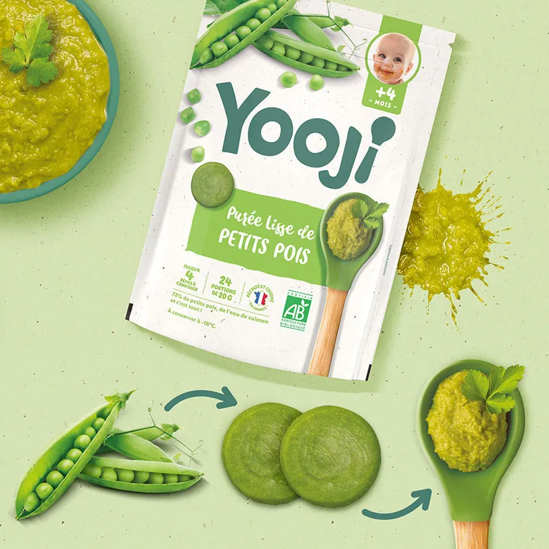 3x480g Purées de Petit Pois BIO - 12 repas - 4m+-2