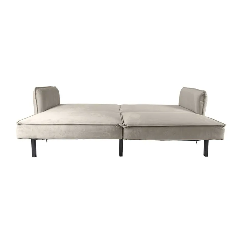 Canapé convertible effet Velours Taupe - 198x90x83cm-7