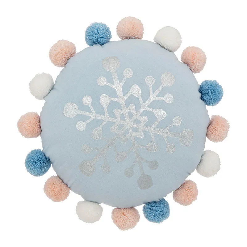 Coussin Rond Pompons - Ø35cm-0