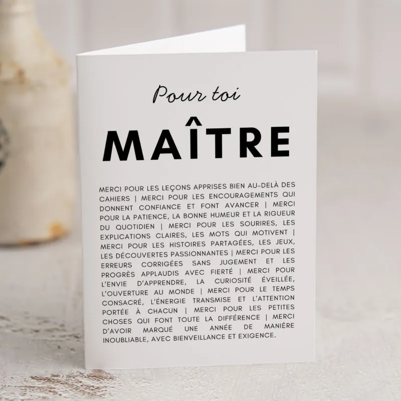 Carte Merci Maître + enveloppe blanche-0