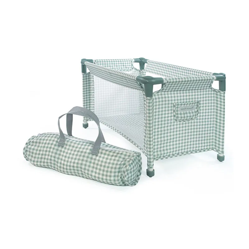 Lit parapluie pour poupée Tom Vichy - 53x32x32cm-1