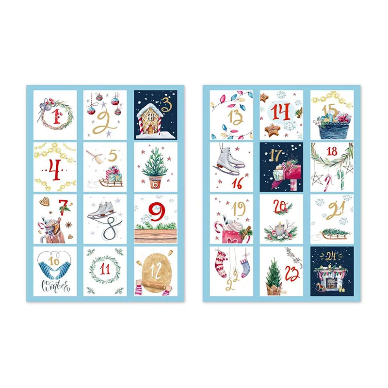 Gommettes & Stickers Noël Calendrier - 72pcs-4