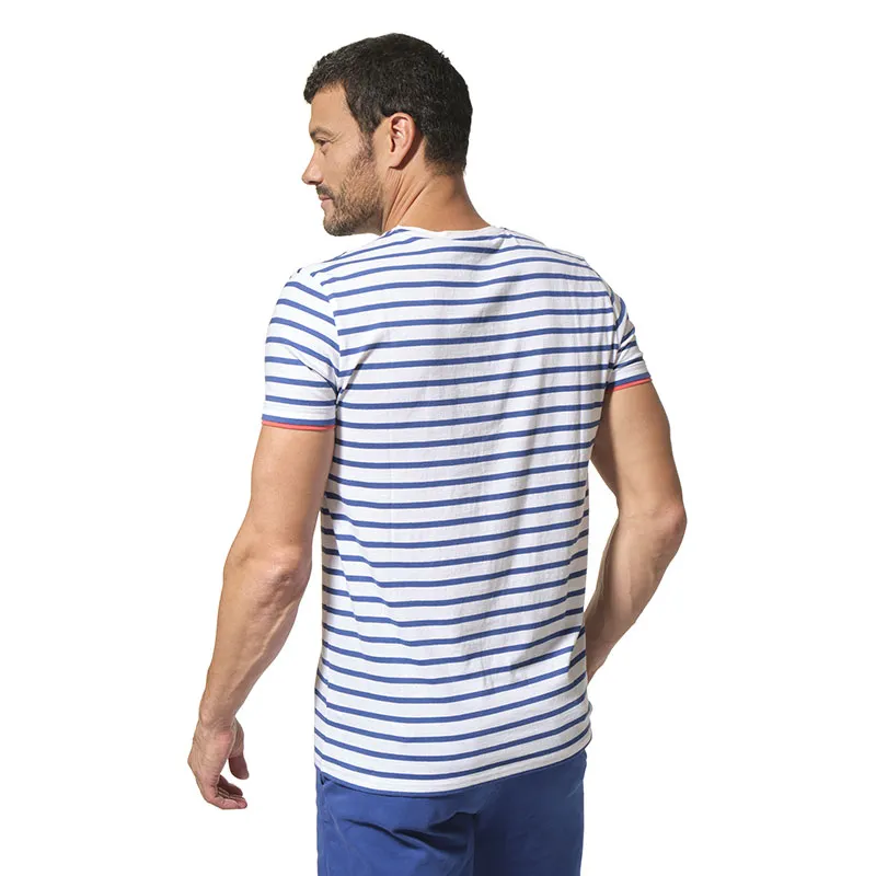 T-shirt rayé à MC  homme Lotso - Blanc/Bugatti-1