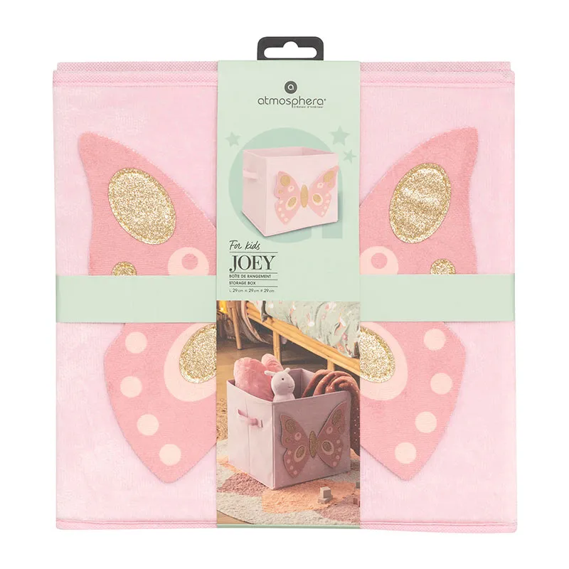 Boîte rangement Velours Papillon Féérique - 29x29cm-3