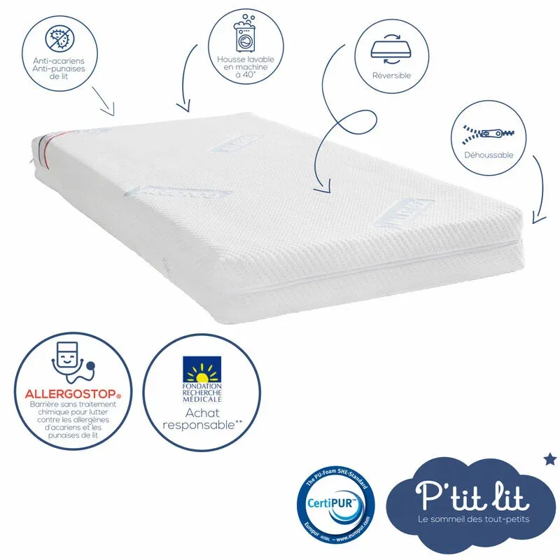 Matelas Allergo Stop' révers. Blanc-1