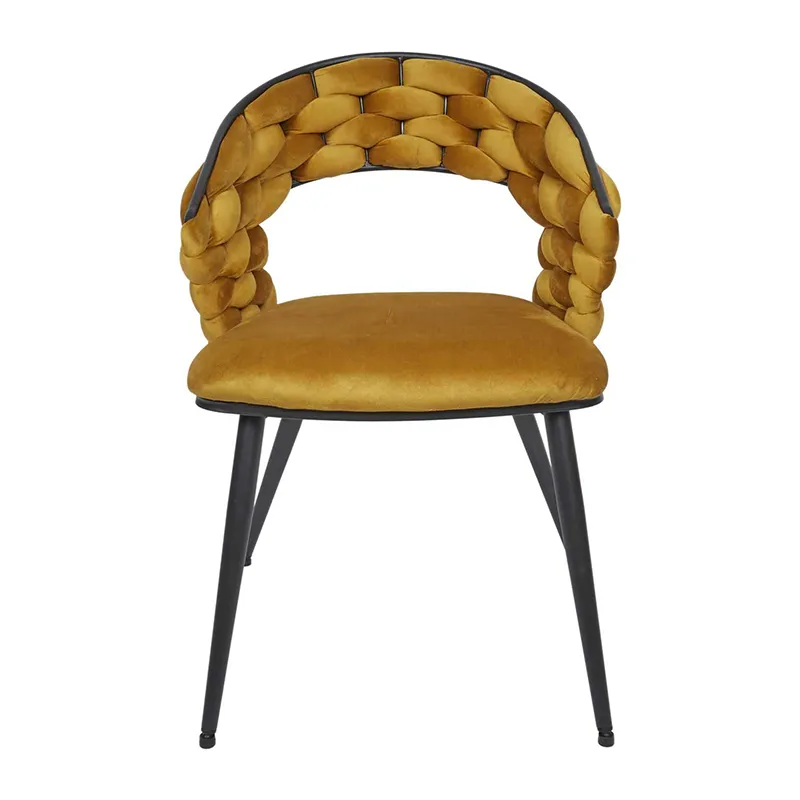 Fauteuil Velours Sawyer Moutarde - 62x54x183cm-2
