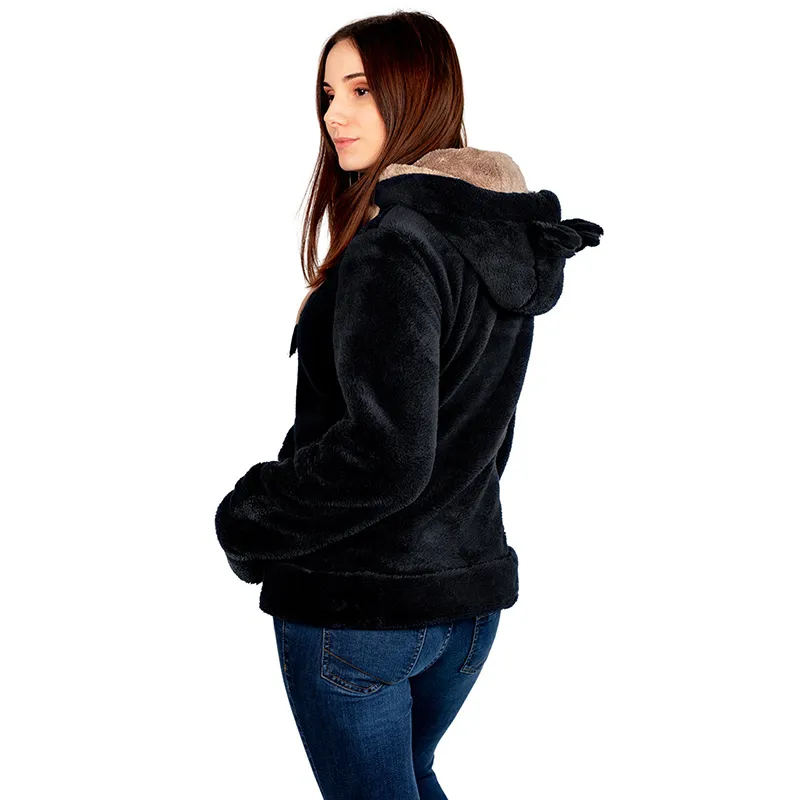 Veste polaire à oreilles Star Femme - Noir/Camel - NIRVANA-4