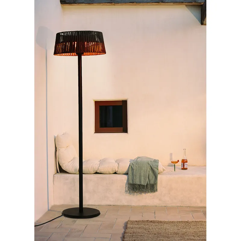 Lampe pied chauffage infrarouge - Noir-4