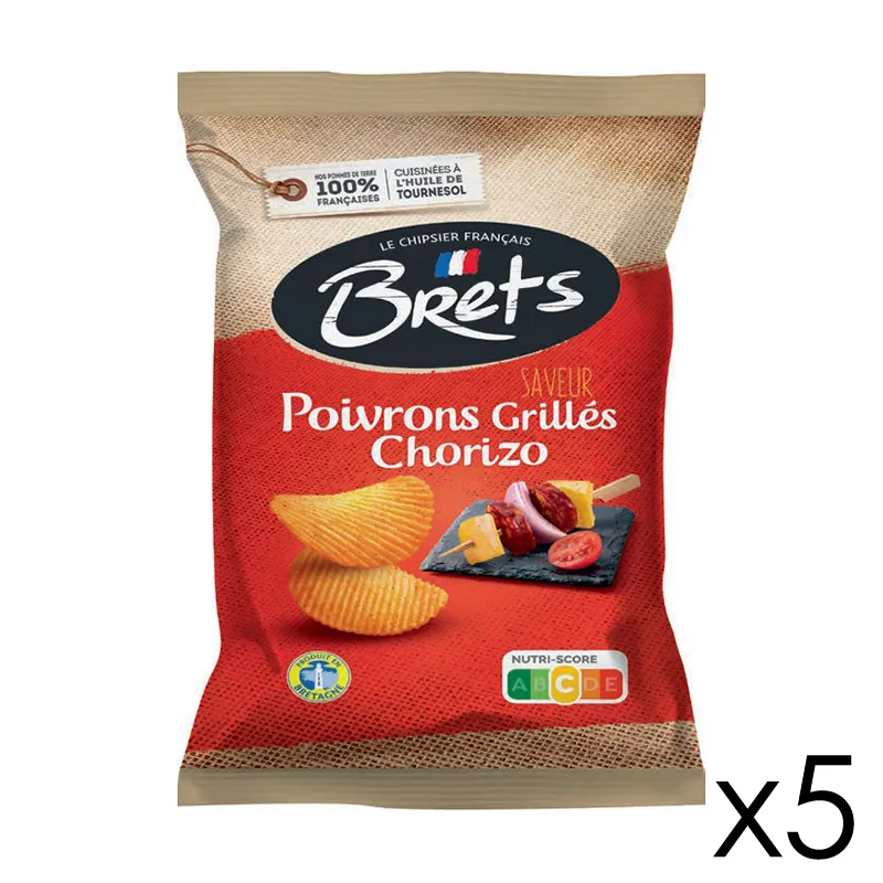 5 paquets de Chips Bret's poivron chorizo - 125gr-0