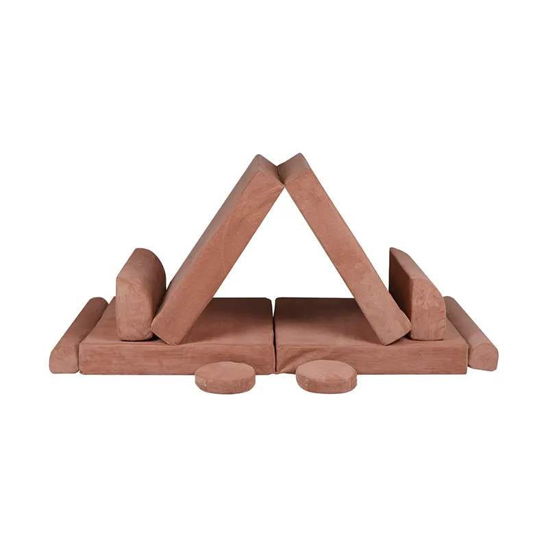 Canapé enfant Premium en velours Brique - 160x80x24cm-1