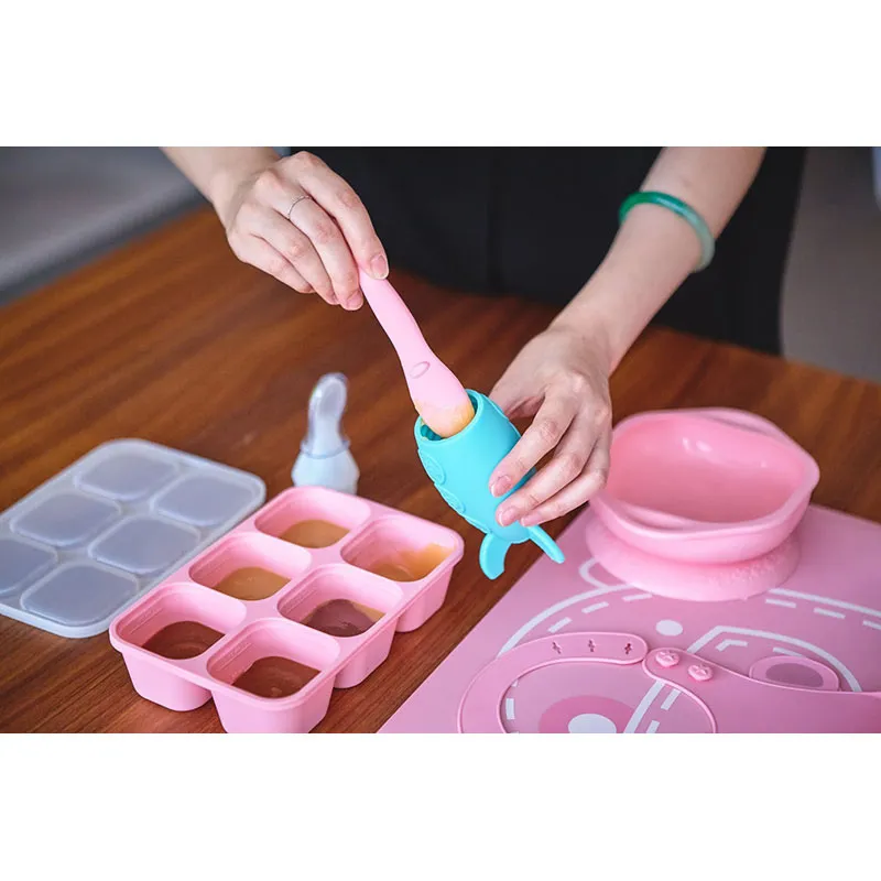 Cuillère ludique à réservoir 90ml Rose - 6m+-4