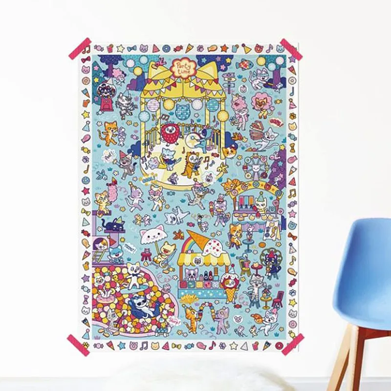 Poster créatif + 150 stickers La fête - 5+-0